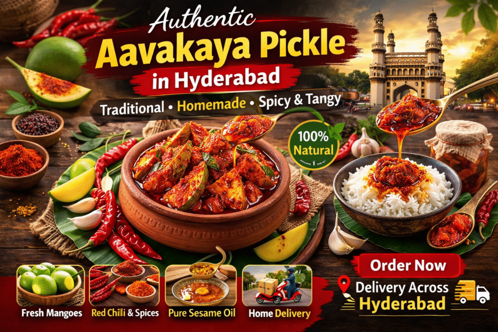 Authentic Aavakaya Pickle in Hyderabad – Traditional Homemade Mango Pickle